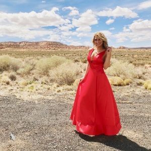 Bright Red VENUS satin dress US size 6